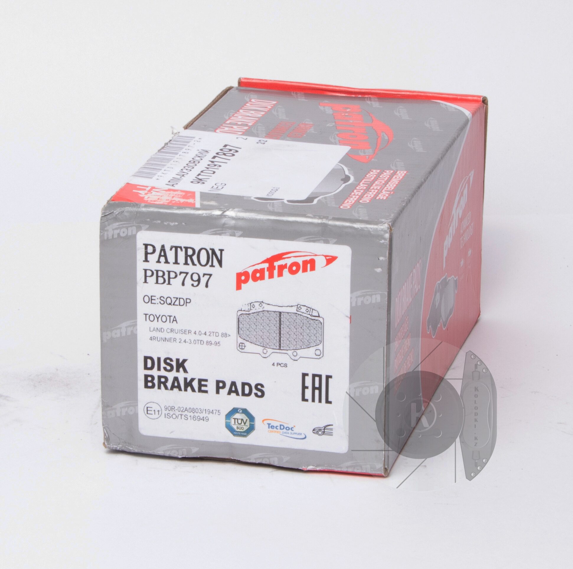 Тормозные колодки передние PATRON PBP797