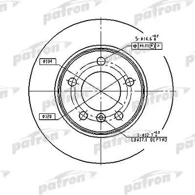 Тормозной диск задний PATRON Ø280 мм PBD1539