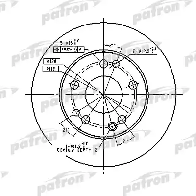 Тормозной диск передний PATRON Ø262 мм PBD1584