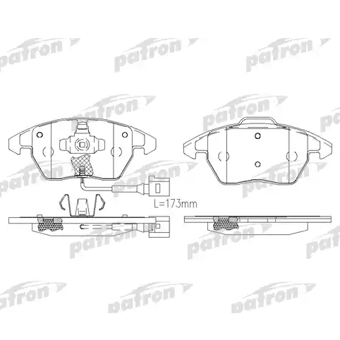 Тормозные колодки передние PATRON PBP1728 (без датчика)